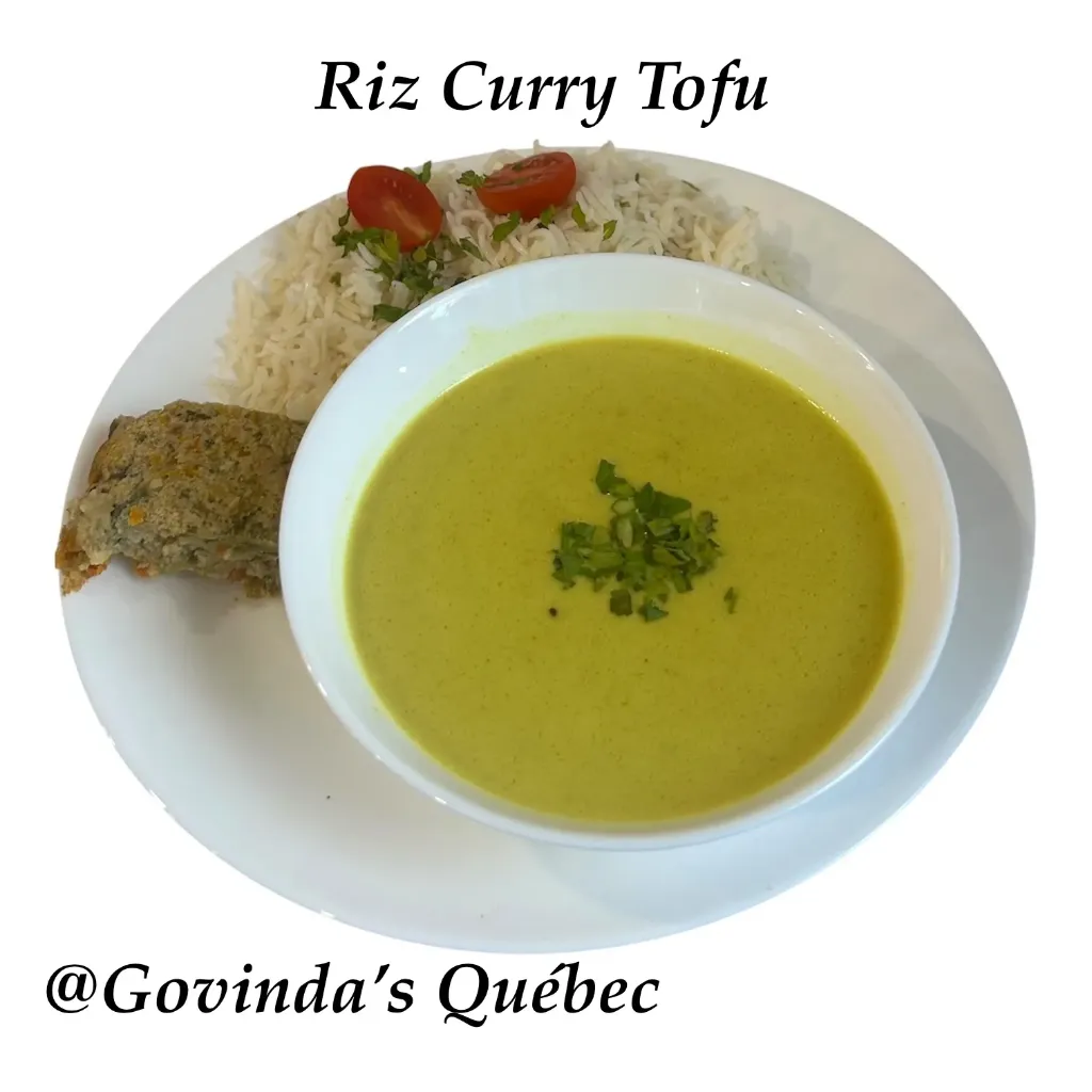 Repas à emporter  Riz et Tofu au Curry Lait de coco