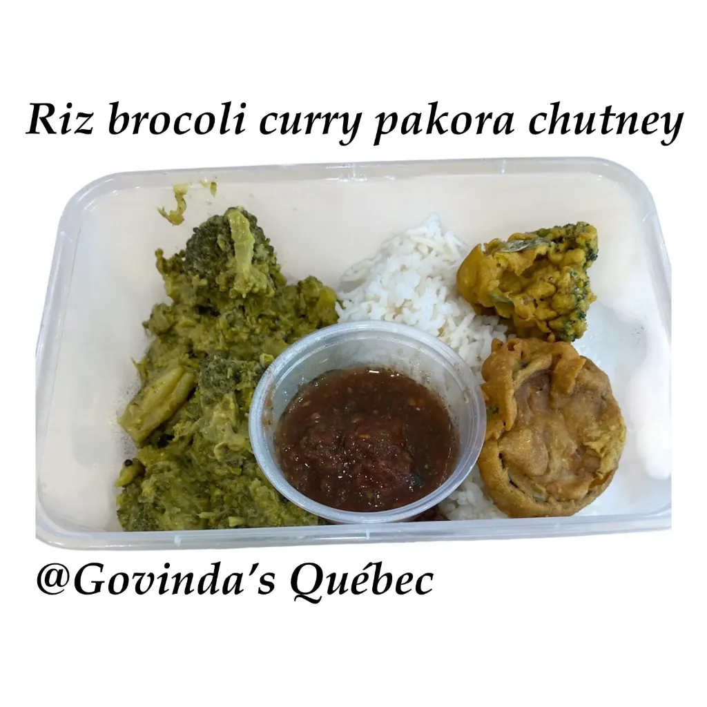 Repas à emporter Riz, Brocoli au cury et lait de coco